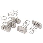 Sourcingmap M8 304 Stainless Steel Long Spring Channel Nuts 5pcs