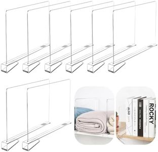FTISSLY 8 Pcs Separadores Bolsos Armario Separadores de Bolsos de Metacrilato Separadores de Estantes Acrílico para Armario 30x20cm Divisor Estante Transparente Separadores para Organizar Bolsos