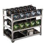 HIMNA PETTR 12 GPU Open Air Frame Mining Rig Aluminum Case, Open Air Case Stackable for Ethereum, Mining Rig Chassis Server Rack for ETH ZEC/Bitcoin 25 * 14 * 22in