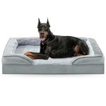 FURTIME Orthopedic Dog Bed for Extra Large Dogs - XL Plus Waterproof Dog Sofa Beds, Supportive Foam Pet Couch Bed with Removable Washable Cover, Waterproof Lining and Nonskid Bottom, Light Grey