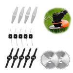 16 Pcs Strimmer Blades, Metal Blade Strimmer Cordless Grass Trimmer Blades Electric Battery Strimmers Replacement Accessories for Outdoor Tough Weeds Undergrowth Grass Cutting