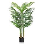 Dremisland Artificial Areca Palm Plant 160CM Fake Palm Tree with 15 Trunks Faux Dypsis Lutescens Plants in Pot Large Potted Palm Tree Decoration for Indoor Outdoor Home Office Garden