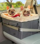 Petsfit Dog Car Seat, Upgraded Dog Booster Seat for Medium Dogs or 2 Small Dogs, Pet Travel Car Booster Seat for Front and Back Seats with Washable Double-Sided Cushion and 2 Safety Leashes