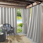 Sun Zero Valencia 2-Pack Cabana Stripe Indoor/Outdoor UV Protectant Energy Efficient Grommet Curtain Panel Pair