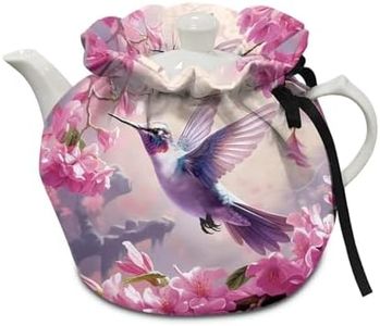 ZUXONGSY Hummingbird Tea Cozy for Teapot Insulated Purple Flower Tea Cosy for Teapot Dust Protector Tea Pot Cozy for Keeping Warm