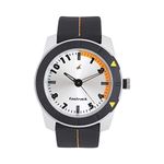 Fastrack Men Quartz Analog Silver Dial Leather Strap Watch for Guys-NS3015AL01