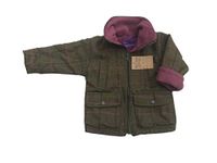 SHIRE CLASSICS CHILD'S TWEED JACKET (XS 1-2 YEARS, GREEN/PINK)