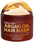 SUNATORIA Keratin Hair Mask - Professional Treatment for Hair Repair, Nourishment & Beauty - Hair Mask for All Hair Types (Argan)