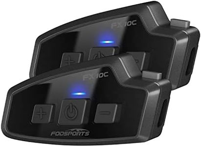 FODSPORTS Mesh Motorcycle Intercom, FX10C Motorcycle Bluetooth Headset with Audio Multitasking, Up to 24 Riders Helmet Communication System with Music Sharing for Motorbike/ATV/Dirt Bike, 2 Pack
