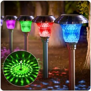 BEAU JARDIN 8 Pack Solar Pathway Lights Waterproof,Landscape Path Lights, Supper Bright Up to 12 Hrs,Stainless Steel Auto On/Off Solar Powered Garden Lighting for Yard Patio Walkway BG1671