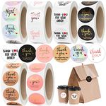 3000Pcs 1inch Thank You Stickers, 6Rolls Thank You Stickers Small Business, Thank You for Supporting My Small Business Stickers, Small Business Supplies for Packing, Envelopes, Gift Wraps and Crafts