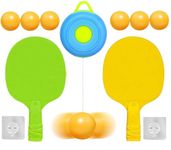 Amitasha Hanging Table Tennis Trainer, Portable Ping Pong Paddle Set, Physical Activity Games Hanging Toys for Kids with Racket & Balls Pingpong for Outdoor & Indoor Games