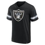 Mens Hashmark V-Neck Short Sleeve Jersey Compatible with Raiders, Large