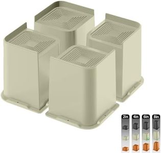 Jeethemy Bed Risers, 6-inch Furniture Risers for Desk/Couch/Sofa/Table and Chair Leg Lifts,Widen and Enlarge The Design Heavy Duty Set of 4, Supports up to 6600 lbs, 6” White