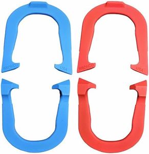 Bronco Professional Pitching Horseshoes- Made in The USA (Red & Blue- Two Pair Set (4 Shoes))