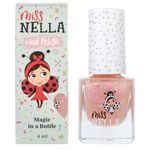 Miss Nella ABRACADABRA – Safe Special pink sparkle Nail Polish for Kids, Non-Toxic & Odour Free Formula for Children and Toddlers, Natural Water Based for Easy Peel Off