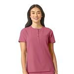 WonderWink Women's Mandarin Collar Tuck-in Top, Rosebud, 2X