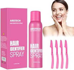 Hair Identifier Spray for Face Shaving Dermaplaning Tool Skin Body Dermaplaning Spray for Women with 4 Face Razor for Face Shaver Hair Removal Kit Excess Hair Dermaplane Razor for Women Face