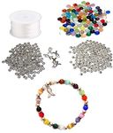 Hidden Hollow Beads Cancer Awareness Bracelet DIY Kit, Makes 50 or 65, 8mm or 6mm Stretch Cord Bracelets, Fundraisers, Relay For Life, Pink Out Day (6mm Multi Stretch Kit - Makes 65), 8 5 inch, cats eye