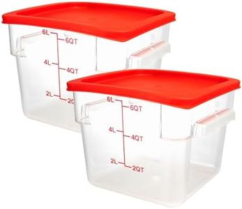 WELKOR 2 Pack Square Food Storage Container With Lid,2-12 Quart Commercial Storage Box With Scale & Handle,Cake Making,Dough Marinating Meat,Kitchen Supplies (6 Quart)