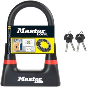 Master Lock Heavy Duty Bike D Lock [Key] [Certified Bike Lock] 8278EURDPRO - Ideal for Bike, Electric Bike, Mountain Bike, Road Bike, Folding Bike, Black, Medium