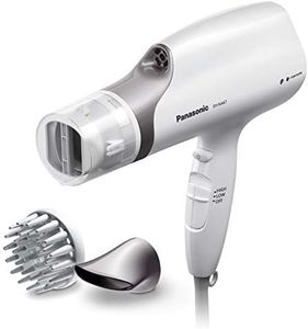 Panasonic EHNA67 Hydrating Nanoe Salon Dryer with Oscillating Quick Dry Nozzle, Diffuser, and Concentrator Attachments, White/Gold