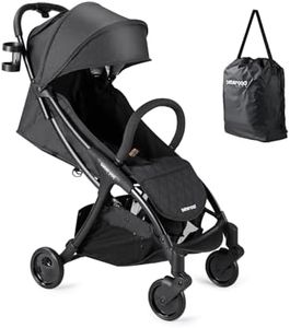Beberoad Love R2 Lightweight Compact Baby Stroller Foldable Travel Stroller for Baby Newborn Infant Toddler with Adjustable Backrest, Cup Holder, Storage Basket and UPF 50+ & Waterproof Canopy, Black