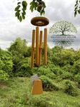 Aranrupin Decor Original Uni Color Wind Chimes Wood Sympathy Wind Chimes Tuned Tubes Aluminum Wind Chimes for Balcony Bedroom with Sweet Sound Yellow 24 Inches (UNC-24-YW)