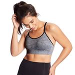 C9 Champion Women's Medium Support Seamless Cami Bra, Heather/Ebony, M