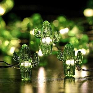 HDNICEZM Tropical Theme Cactus Decorative String Lights 14.1Ft 40 Warm White LED Waterproof Battery Operated 8 Modes Cactus Lights for Holiday Party Bedrooms Weddings Garden Decorations with Remote