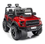 SHAKYA WORLD Pobo Battery Operated Jeep for Kids Ride on Toy Kids Car with Music & Light Electric Car Jeep Battery Car for Kids, Red