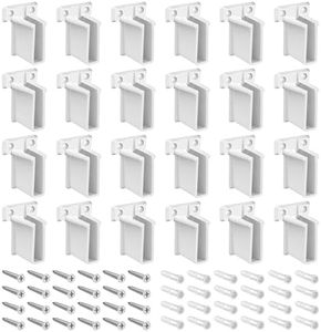 Dreyoo 12 Pack Wire Shelf End Bracket, White Plastic Closet Shelves Brackets, Wall Mount Brackets for Shelves Closet, Screws Included