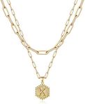 M MOOHAM Gold Initial Necklaces for