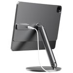 LULULOOK Magnetic Wireless Charging Stand for iPad Pro 11-inch M4 (2024) Only, 360° Adjustable Foldable ipad Stand for Desk, Aluminium Alloy Tablet Stand for iPad Pro 11" M4 (USB C Cable Included)