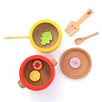 NESTA TOYS - Wooden Pot and Pan Pretend Play Kitchen Set for Kids (9 Pcs) | Cooking Toys for Kids Ages 3+