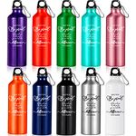 Amyhill 10 Pcs Thank You Appreciation Aluminum Water Bottle Lightweight Bike Water Bottles Reusable Water Bottles Bulk Leak Proof Gym Team Water Bottles for Employee Coworkers (Stylish Style,25 oz)