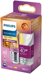 Philips LED ball lamp - Warm white light - E27 - 40 W - Transparent - Dimmable - Energy saving - Filament lamp