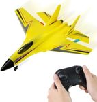 2025 New Gravity Gliders Airplane with Lights, Upgrade RC Plane Remote Control Glider Airplanes 2.4 GHZ 2 Channels, Anti-Collision Silicone Nose RC Plane for Kids and Beginners (Yellow)