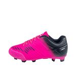 LEOCI Football Shoes - Kid's Anti-Slip Soccer Boots Toddler Outdoor Comfort Cleats Pink Black