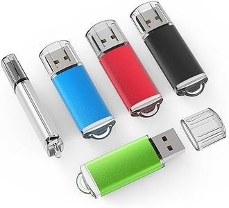 TOPESEL 5 Pack 4GB USB 2.0 Flash Drive Memory Stick Thumb Drives (5 Mixed Colors: Black Blue Green Red Silver)