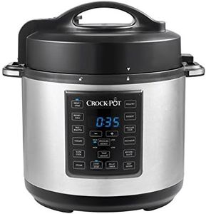 Crock-Pot Express Crock Multi-Cooker | Slow Cooker, Saute, Pressure Cooker, Rice Cooker and Food Steamer | 5.7L (4-6 People) | Removable Non-Stick Bowl | CPE200 Stainless Steel