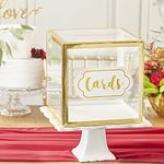 Kate Aspen Wedding Card Box, One Size, Clear/Gold