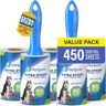 PetLovers Rouleau adhesif Vetement Anti-Peluches pour Poils d'animaux 450 Feuilles très adhésives