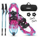 AMBIO Snowshoes for Men Women Youth Kids, Lightweight Aluminum Snow Shoes with Trekking Poles and Carrying Tote Bag (Darkpurple, 21")