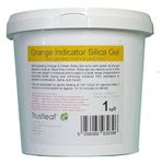 Trustleaf 1kg Orange Self Indicating Silica Gel 2-5mm Beads - Reusable Tub - Dehumidify - Flower Drying - Storage - (1kg TUB - OG)