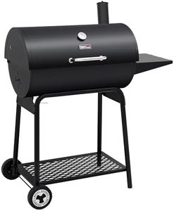 Royal Gourmet CC1830 30 Inch Barrel Charcoal Grill with Side Table, Outdoor BBQ Grill with 627 Sq. In. Cooking Space for Backyard, Patio and Parties, Black