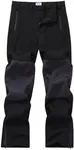 KGYA Snow Pants for Men, Waterproof Ski Gear Fleece Lined Zipper Bottom Leg Snowboard Pants for Winter Outdoor Hiking Camping Fishing Black