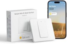 Homekit Light Switch, Meross Smart Switch, WiFi Wall Switch, 1 Gang Requires Neutral Conductor, Physical Button Switch, Compatible with Siri, Alexa, and Google Home, 2.4 GHz, No Hub Required