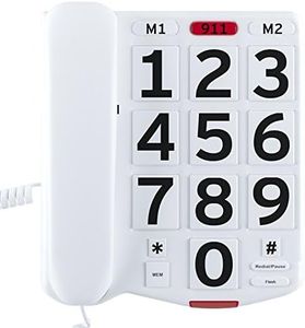 Home Intuition Big Button Corded Phone for Hearing and Visually Impaired Telephone for Seniors with Extra Loud Ringer