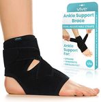 Vive Foot Ankle Wrap - Right and Left Foot Support Sleeve Brace for Men and Women - Adjustable Sprained Feet - Lightweight, Breathable Guard - Stabilizer for Running, Rolled Sprains, Swollen Tendonitis